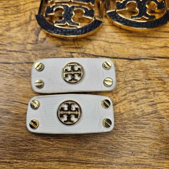 Tory Burch gold buckle leather strap medallion crafting hardware - Picture 2 of 13